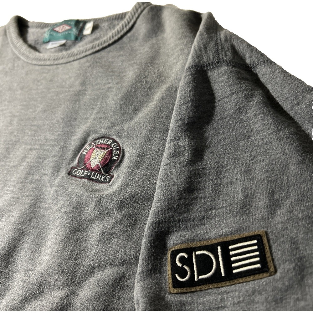 SDI Vintage Crewneck Pullover Sweater Heather Glen Golf Links Cotton Mens XL